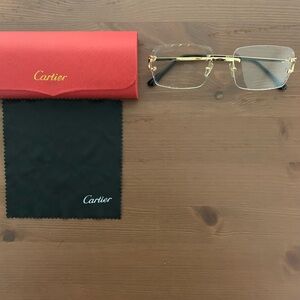 Cartier Rimless Gold Eyeglasses – Luxury Designer Frames